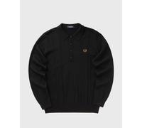 Fred Perry CABLE KNITTED LS SHIRT men Polos black taille: S