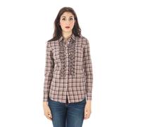 Fred Perry, Femme, Blouses et Chemises, Rose, Taille: 38 FR Chemisier à manches longues avec col italien