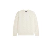 Fred Perry, Femme, Pulls, Beige, Taille: 40 FR Pull Torsadé en Laine