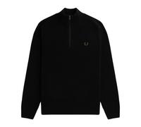 Fred Perry - Col Roulé Noir Côtelé à Demi-Zip - Homme - Pulls - Noir - Taille: 2XL