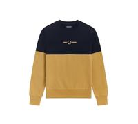 Fred Perry Colour Block Half Zip Sweatshirt, Marron, XL