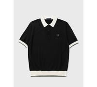 Fred Perry CONTRAST TIPPED KNITTED SHIRT men Polos black taille: L