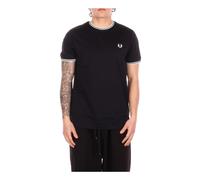 Fred Perry - Front Logo T-shirt - Homme - Tops - Noir - Taille: L