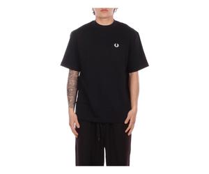 Fred Perry - Front Logo T-Shirt - Homme - Tops - Noir - Taille: M