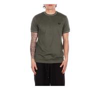 Fred Perry - Front Logo T-shirt - Homme - Tops - Vert - Taille: 2XL