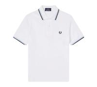 Fred Perry, Homme, Tops, Blanc, Taille: 2XS Polo Original à Double Liseré