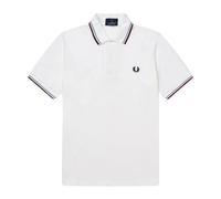 Fred Perry, Homme, Tops, Blanc, Taille: 3XS Polo Original à Double Liseré