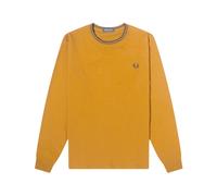 Fred Perry, Homme, Tops, Brun, Taille: XS T-shirt à Manches Longues à Double Liseré
