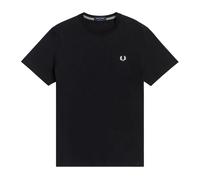 Fred Perry, Homme, Tops, Noir, Taille: XL T-Shirt Classique Brodée Laurier Col Rond
