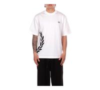 Fred Perry - Logo Front T-shirt - Homme - Tops - Blanc - Taille: M
