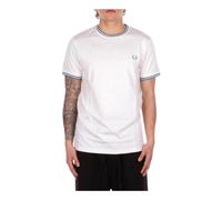 Fred Perry - Logo Front T-shirt - Homme - Tops - Blanc - Taille: S