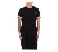 Fred Perry - Logo Frontale T-shirt - Homme - Tops - Noir - Taille: L