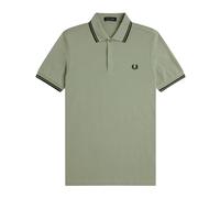 Fred Perry - M3600 Polo Double Liseré - Homme - Tops - Vert - Taille: S