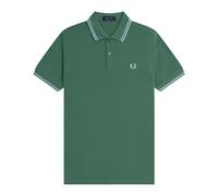 Fred Perry - M3600 Polo Slim Fit à Double Liseré - Homme - Tops - Vert - Taille: L