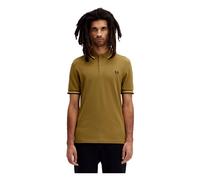 Fred Perry - Polo à double liseré en Toast - Homme - Tops - Vert - Taille: S