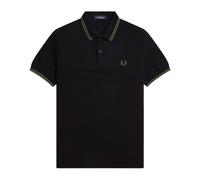 Fred Perry - Polo Classique en Coton avec Double Bande - Homme - Tops - Noir - Taille: S