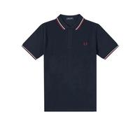 Fred Perry - Polo Coupe Slim Double Liseré - Homme - Tops - Bleu - Taille: S