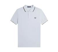 Fred Perry - Polo en Coton à Rayures Côtelées - Homme - Tops - Bleu - Taille: L