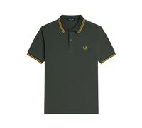 Fred Perry - Polo Logo Vert Coton Manches Courtes - Homme - Tops - Vert - Taille: M
