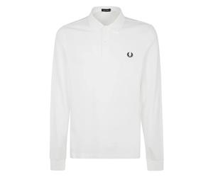 Fred Perry - Polo Manches Longues FP - Homme - Tops - Blanc - Taille: L