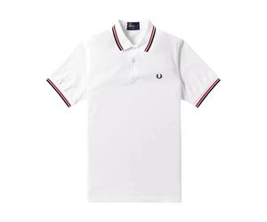 Fred Perry - Polo Slim Fit à Double Liseré - Homme - Tops - Blanc - Taille: XL
