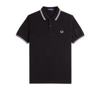 Fred Perry - Polo Slim Fit à Double Liseré - Homme - Tops - Noir - Taille: 2XL