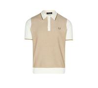Fred Perry TONIC WAFFLE KNITTED SHIRT men Polos white|beige taille: M