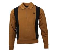 Fred Perry Pull à demi-fermeture éclair - J6546, marron/noir, L