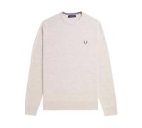 Fred Perry - Pull Classique Col Rond en Mélange de Laine Mérinos - Homme - Pulls - Beige - Taille: XS