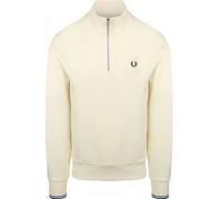 Fred Perry Pull Demi-Zip Ecru Blanc Cassé Beige Taille Xxl