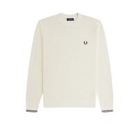Fred Perry - Pull en coton à texture gaufrée - Homme - Pulls - Beige - Taille: XL