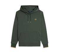 Fred Perry - Sweat à Capuche Vert avec Détails Double Bande - Homme - Sweatshirts et sweats à capuche - Vert - Taille: S
