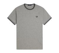 Fred Perry - T-shirt à double bande - Homme - Tops - Gris - Taille: M