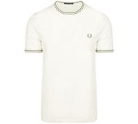 T-Shirt - FRED PERRY - FP À Double Pointe - Beige - Manches Courtes - Coton