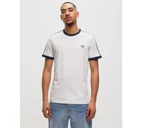 T-shirt homme Fred Perry M6347 - Blanc - Col et bordures contrastants - Jersey de coton