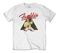 Freddie Mercury - T-Shirt # S Unisex White # Triangle [Import]