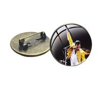 Freddie Mercury Pin's en forme de groupe de rock Queen Lead Singer célèbre musicien Souvenir Broche Art Photo Verre Cabochon Bijoux, Verre