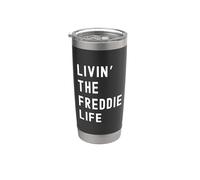 Freddie vivant la vie de Freddie Nom Amusant Gobelet isotherme en acier inoxydable double paroi