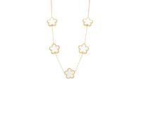 FREDDY Bijou en acier inoxydable doré, fleurs blanches, idée cadeau de haute qualité