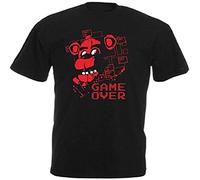 Freddy Fazbear Game Over FNAF Gaming T Shirt Men's Fashion Short Sleeves Cotton Tops Size L