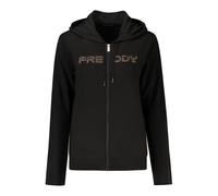 Freddy, Femme, Sweatshirts et sweats à capuche, Noir, Taille: 38 FR Sweat à capuche zippé avec bande logotée