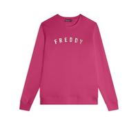 FREDDY - Sweat-shirt à col ras du cou en jersey avec des imprimés dorés clairs, Beetroot Purple, Medium