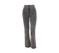 FREDDY WR.UP Jeans push-up WR.UP® en denim délavé durable, à la coupe pattes d’éph, Light Grey-Seams Black, Small