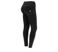 FREDDY WR.UP Jeggings push up WR.UP® 7/8 taille haute avec boutons, super skinny, Jeans Noir-Coutures Le Ton, Large