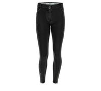 FREDDY WR.UP Jeggings WR.UP® coupe taille haute et longueur 7/8 avec fermeture éclair aux chevilles, Jeans Noir-Coutures Le Ton, Extra Small