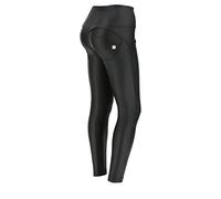 FREDDY WR.UP Pantalon push up WR.UP® 7/8 taille haute à boutons, en similicuir, Noir, Small