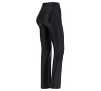 FREDDY WR.UP Pantalon WR.UP® en simili cuir coupe large à taille haute avec double fermeture éclair, Noir, Small