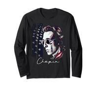 Frédéric Chopin Portrait Musicien Compositeur Drapeau US Manche Longue