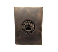Frédéric Johns Grand Portefeuille Homme Cuir Véritable - Protection RFID - Grand Format - Élégant & Durable - Idée Cadeau (Marron)