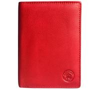 Frédéric Johns Grand Portefeuille Homme Cuir Véritable - Protection RFID - Grand Format - Élégant & Durable - Idée Cadeau (Rouge)
